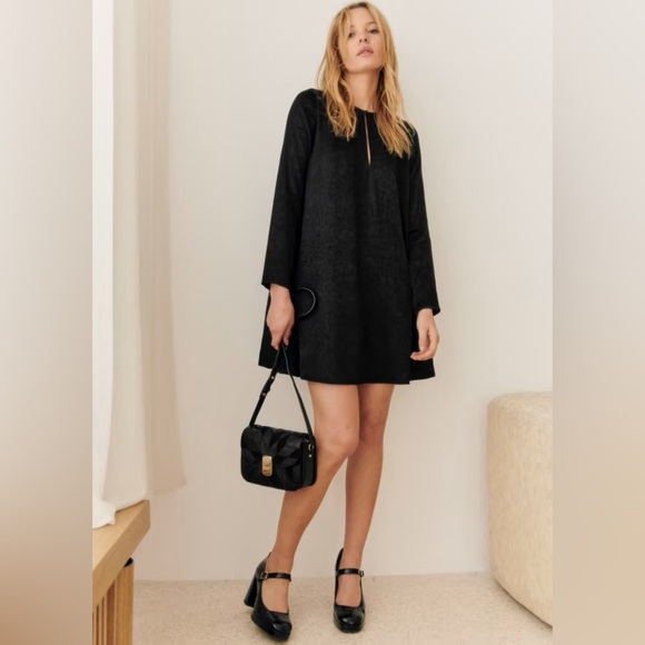 Sezane Ariette Long Sleeve A-Line Cocktail Dress in FR 42 - Picture 2 of 10